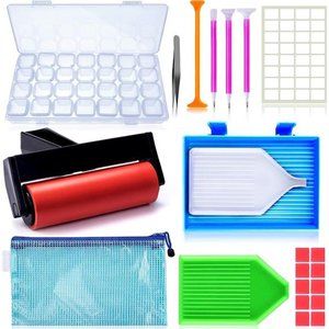 22Pieces 5D Diamond Painting& Tools  AccessoriesKit with Diamond Painting Roller